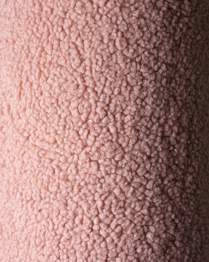 Wigiwama teddy fabric round ottoman- Guava (pre-order)