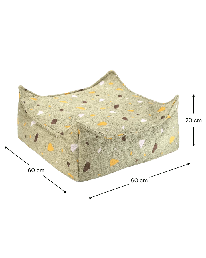 Wigiwama square ottoman- Terrazzo Moss (pre-order)