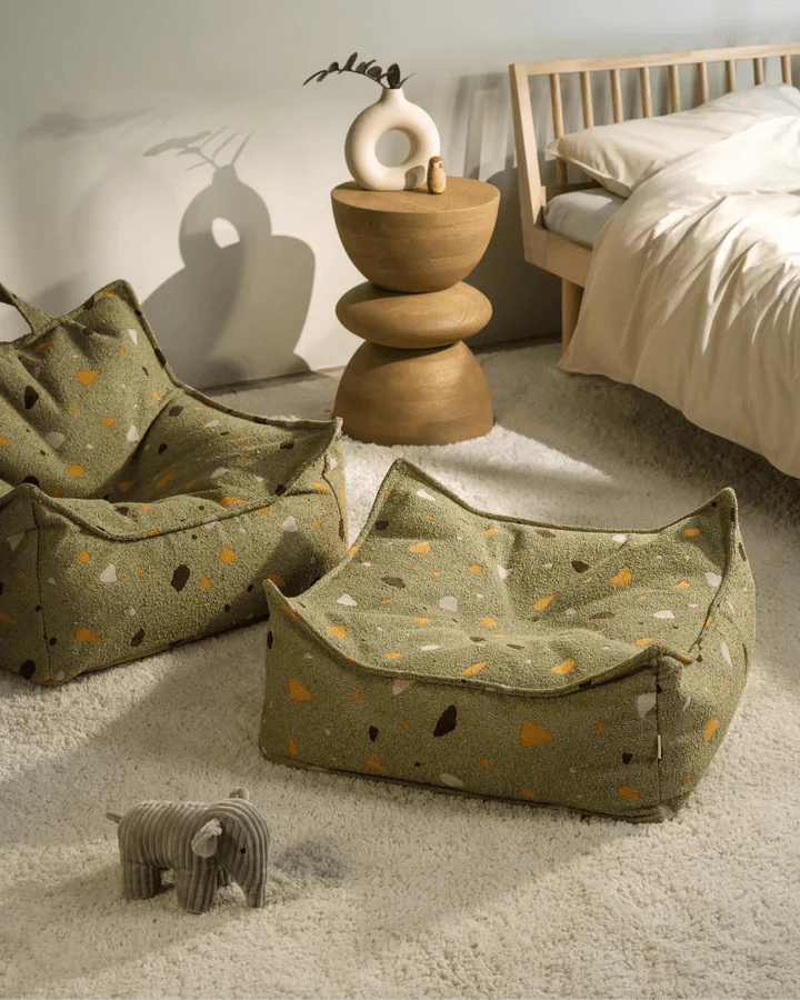 Wigiwama square ottoman- Terrazzo Moss (pre-order)
