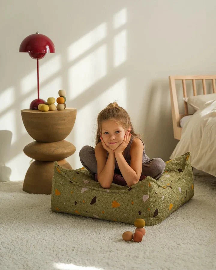 Wigiwama square ottoman- Terrazzo Moss (pre-order)