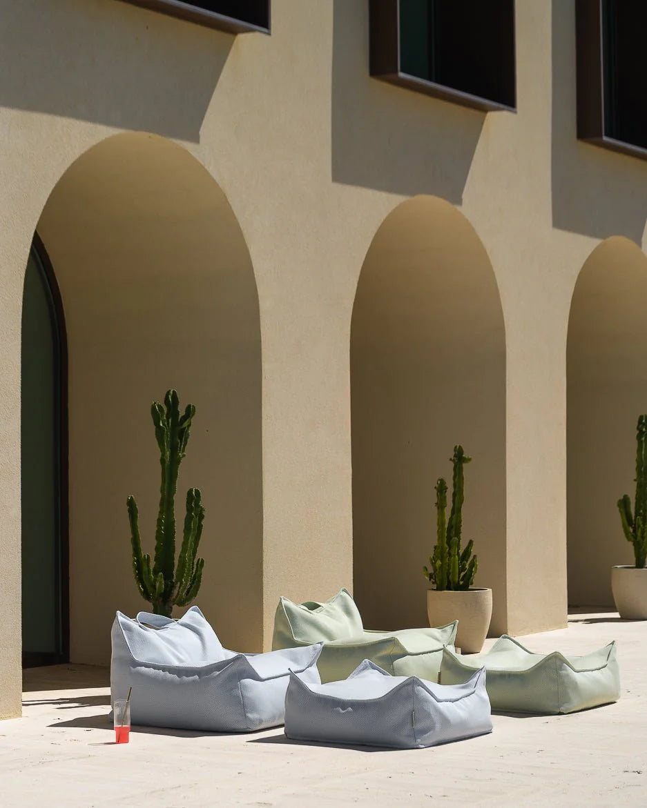Wigiwama outdoor square ottoman- Azure (pre-order)
