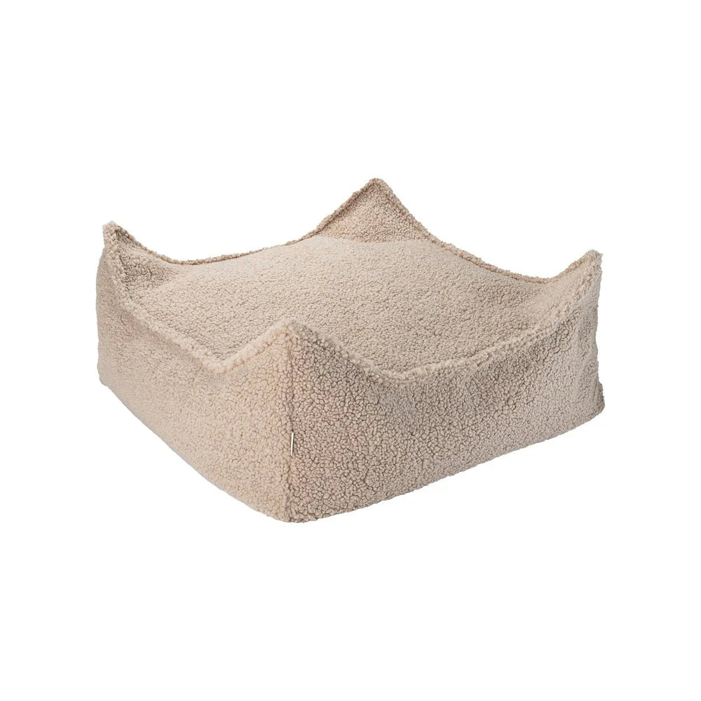 Wigiwama teddy fabric square ottoman- Biscuit (pre-order)