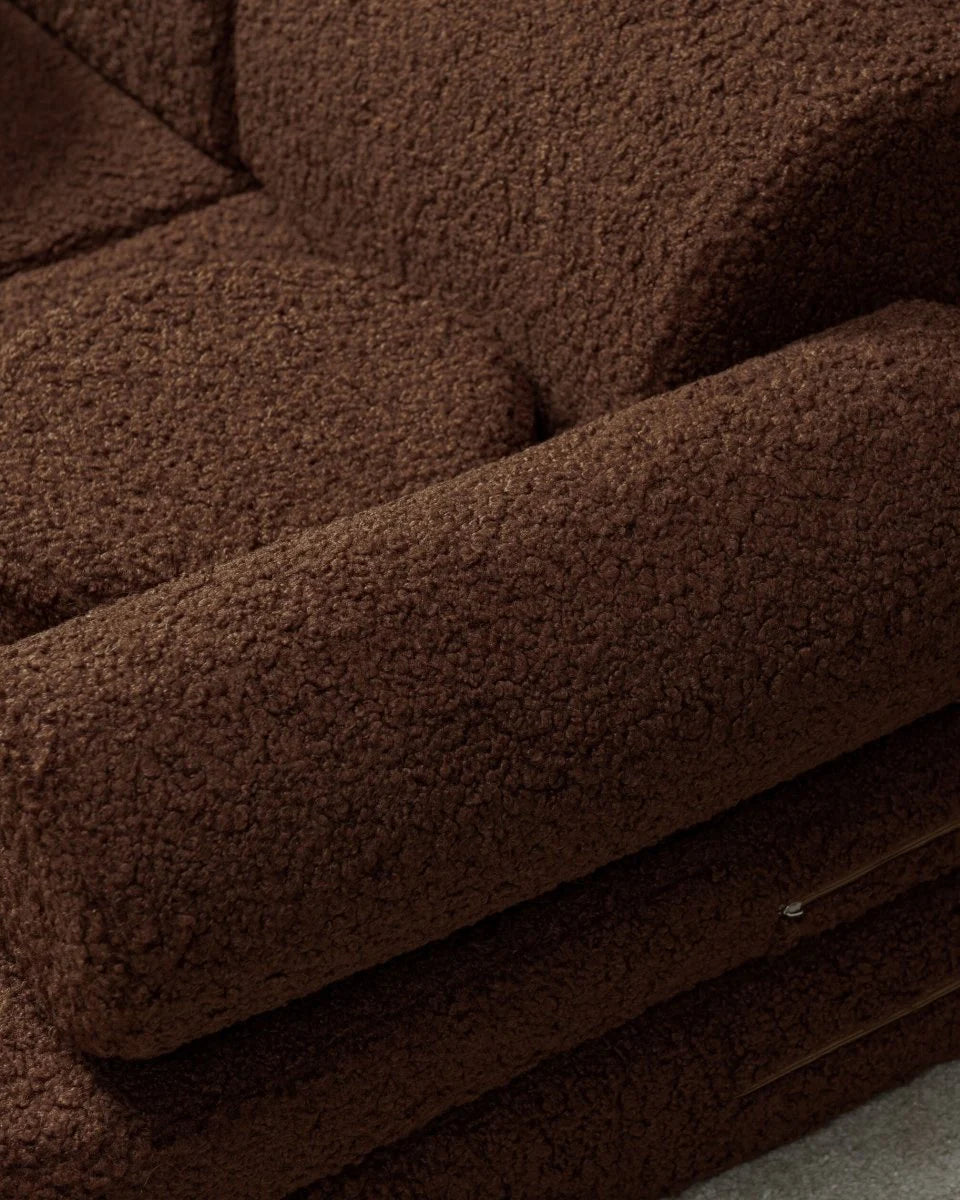 Wigiwama teddy fabric play sofa settee- Warm Hazel