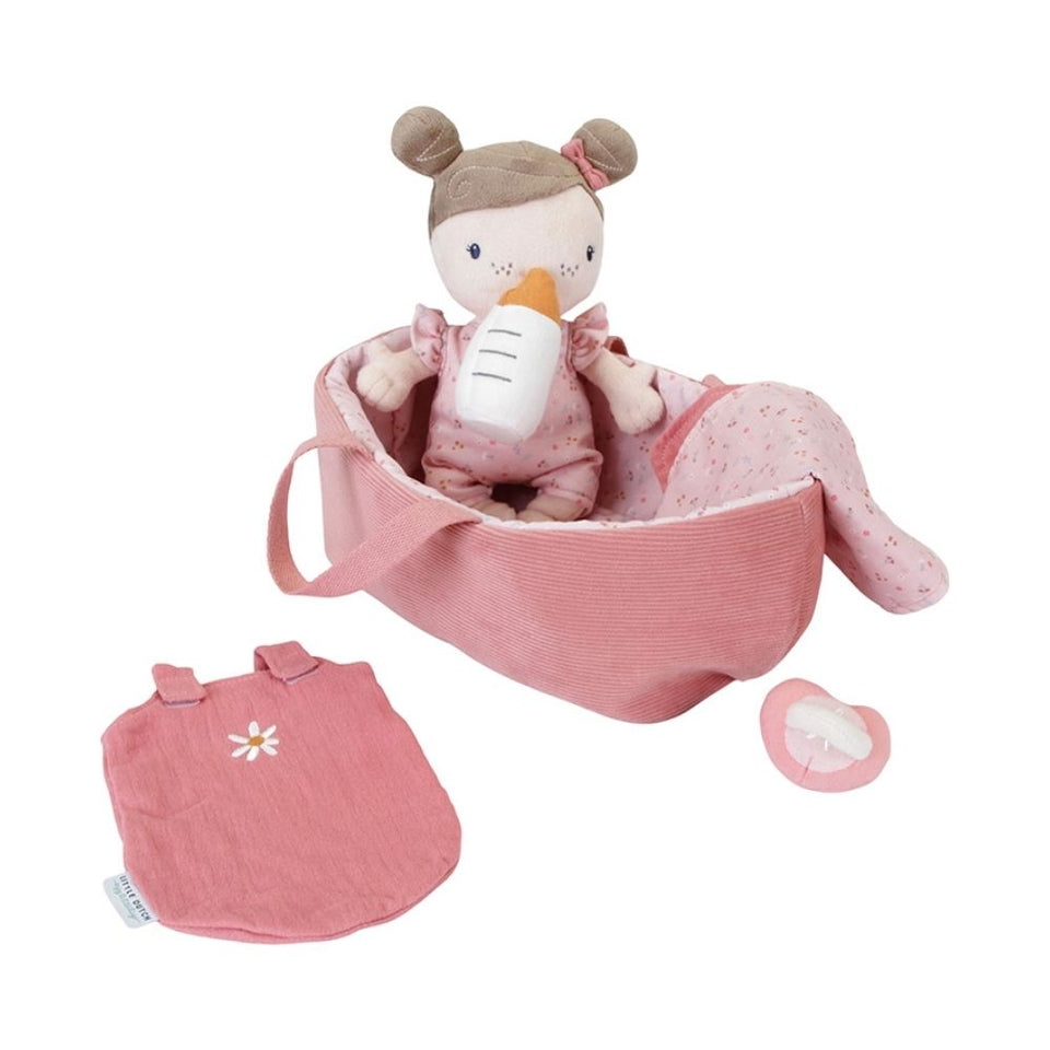 Soft fabric baby doll playset- Pink flowers