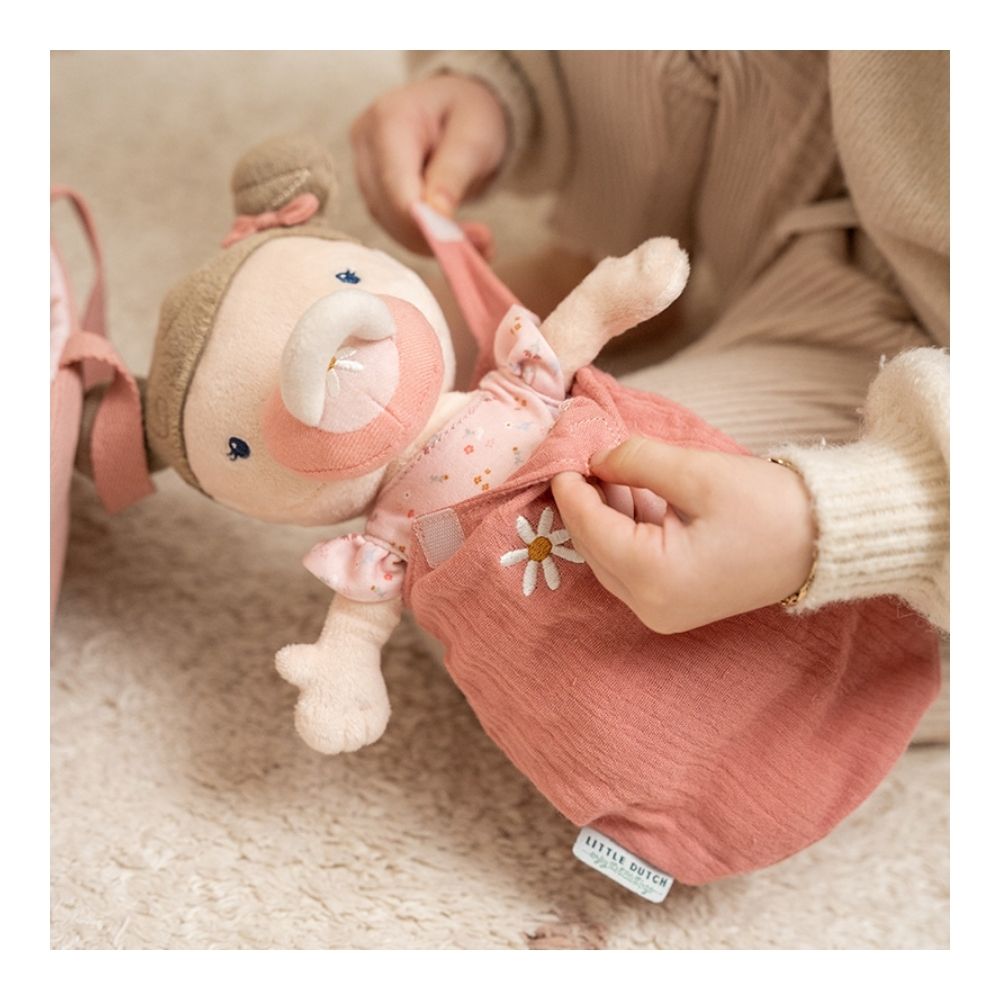 Soft fabric baby doll playset- Pink flowers