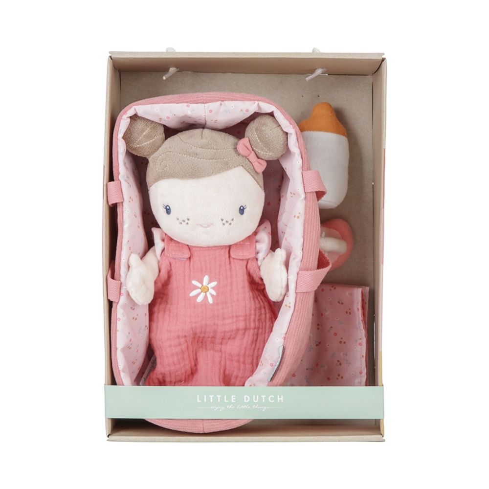 Soft fabric baby doll playset- Pink flowers