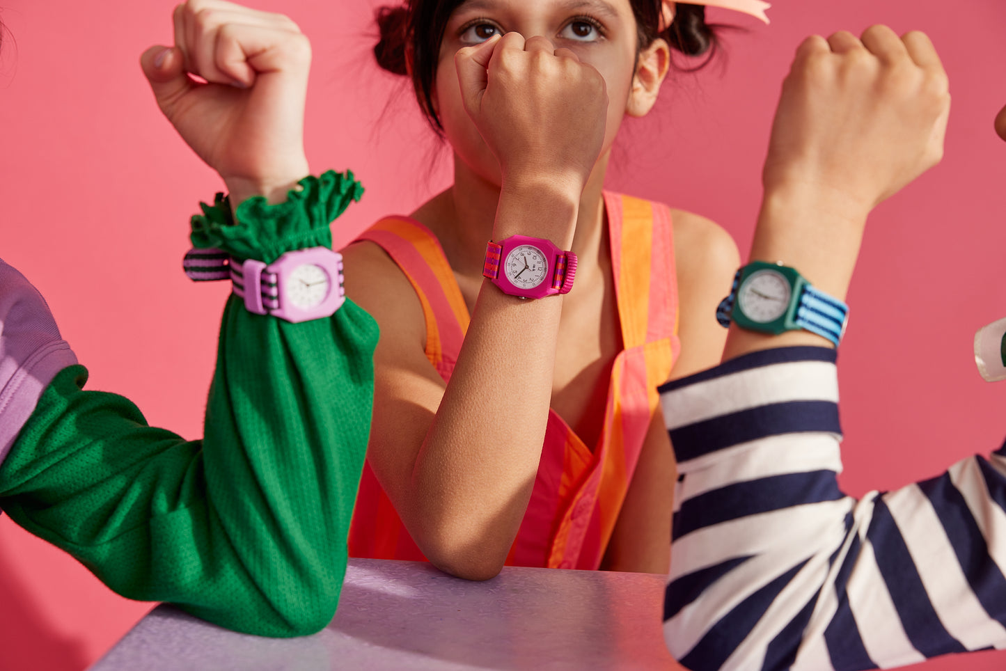 Mini Kyomo fuchsia and orange eco friendly kids watch- Ruby Papaya