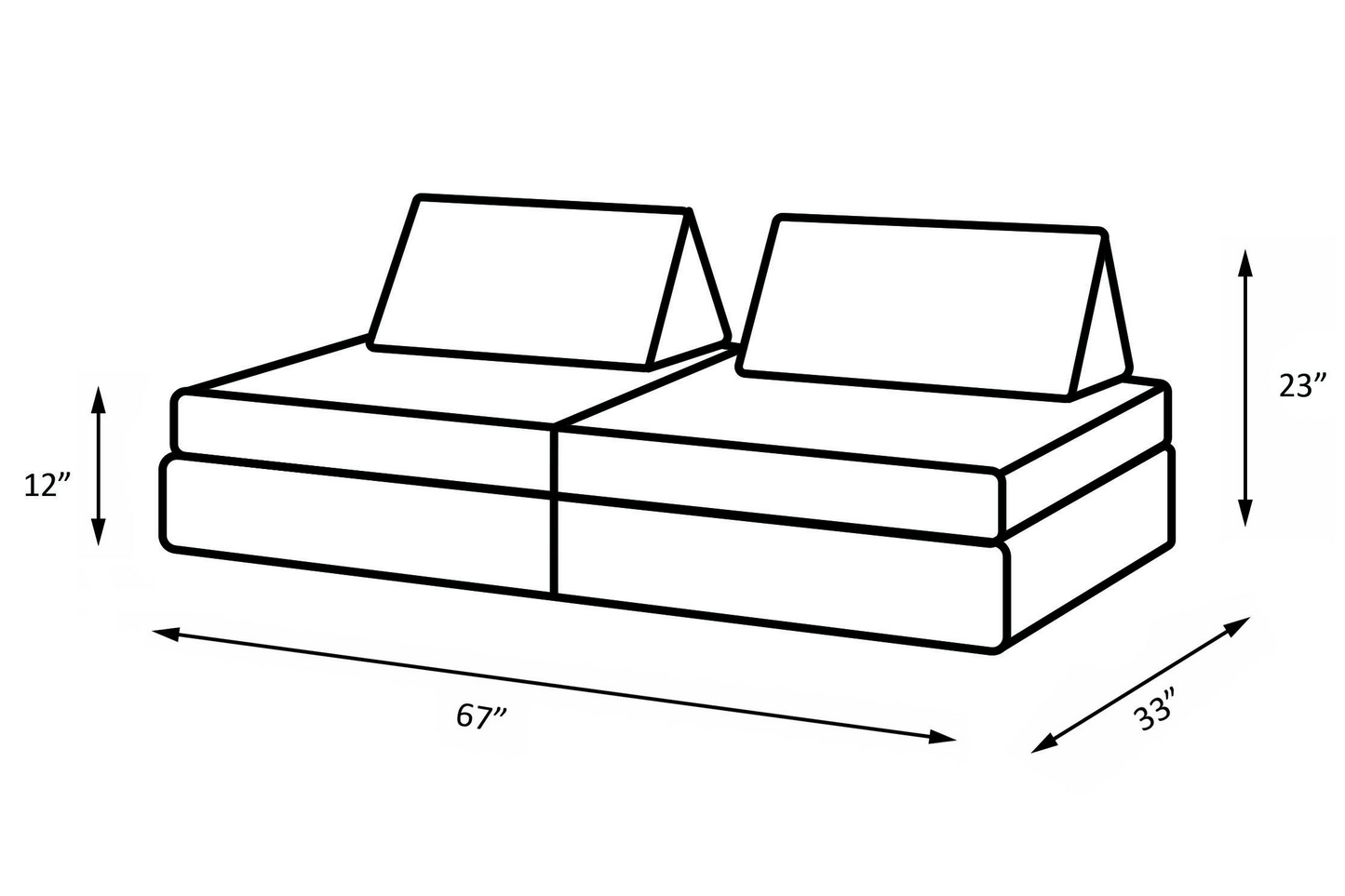 Kiddie couch play sofa for kids- Orchid Purple