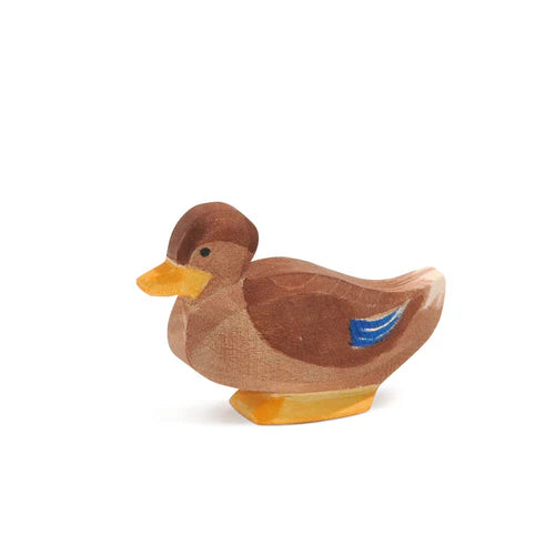 Wooden duck sitting figurine