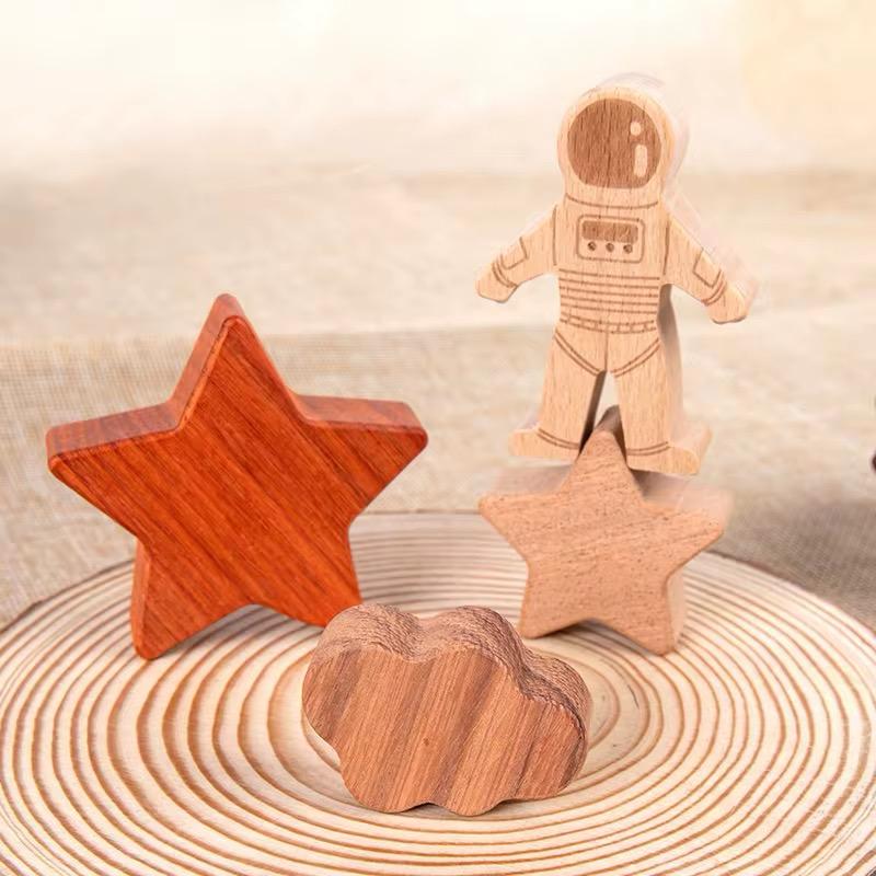 Wooden stackable space set