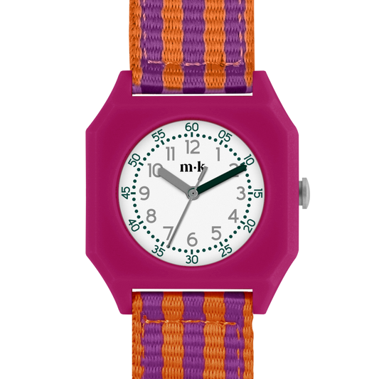 Mini Kyomo fuchsia and orange eco friendly kids watch- Ruby Papaya