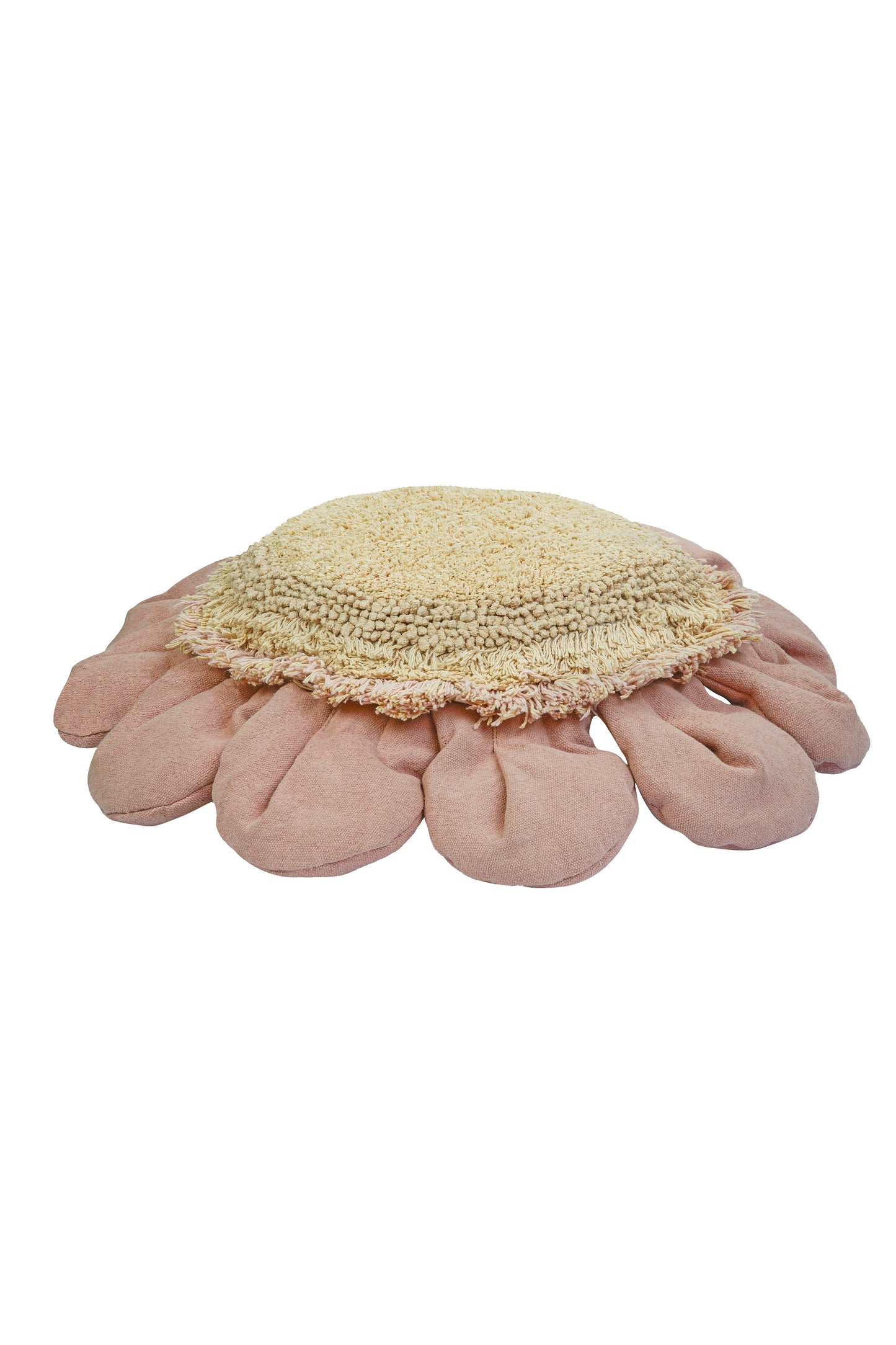 Pink daisy flower floor cushion