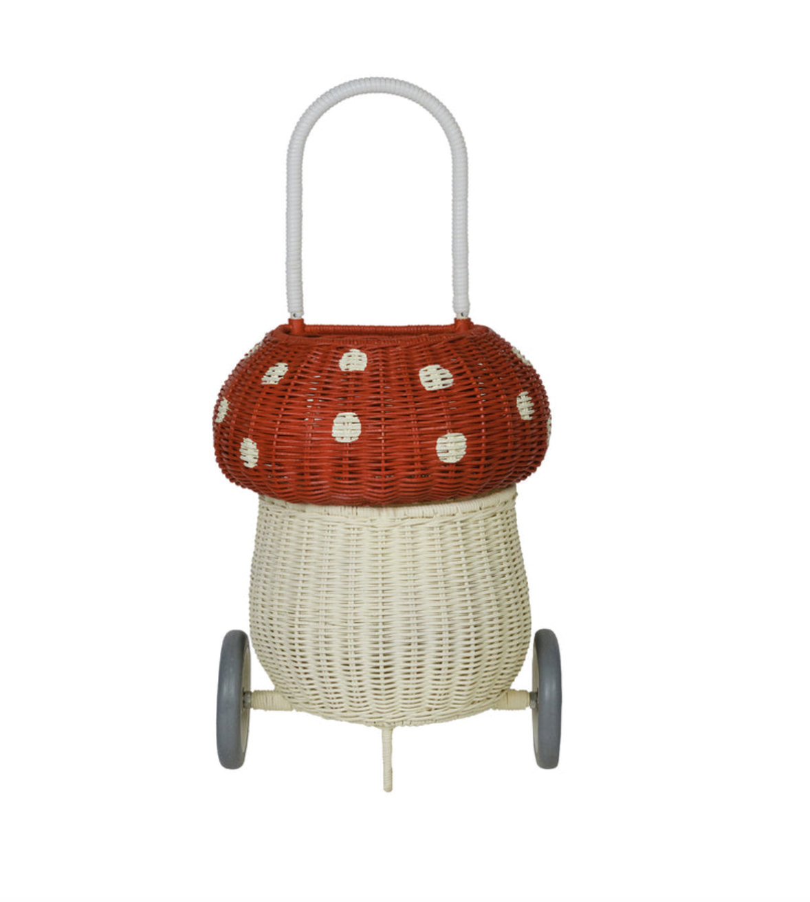 Rattan Mushroom luggy trolley-Red