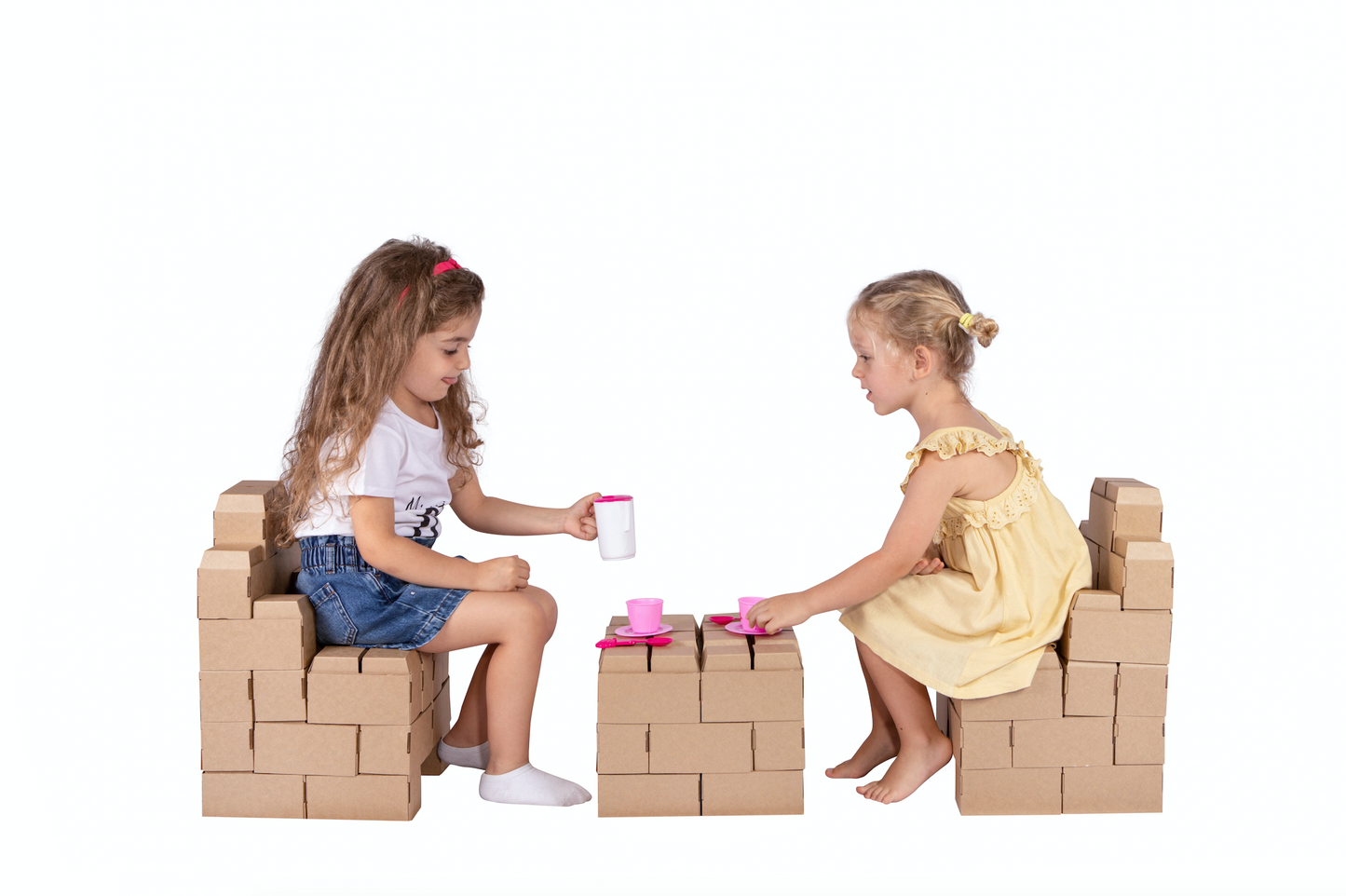 Rikbits cardboard interlocking bricks (55 Pieces) – Brown