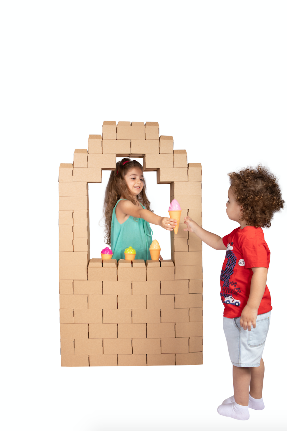 Rikbits cardboard interlocking bricks (110 Pieces) – Brown
