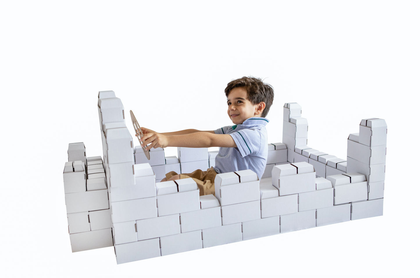 Rikbits cardboard interlocking bricks (100 Pieces) – White