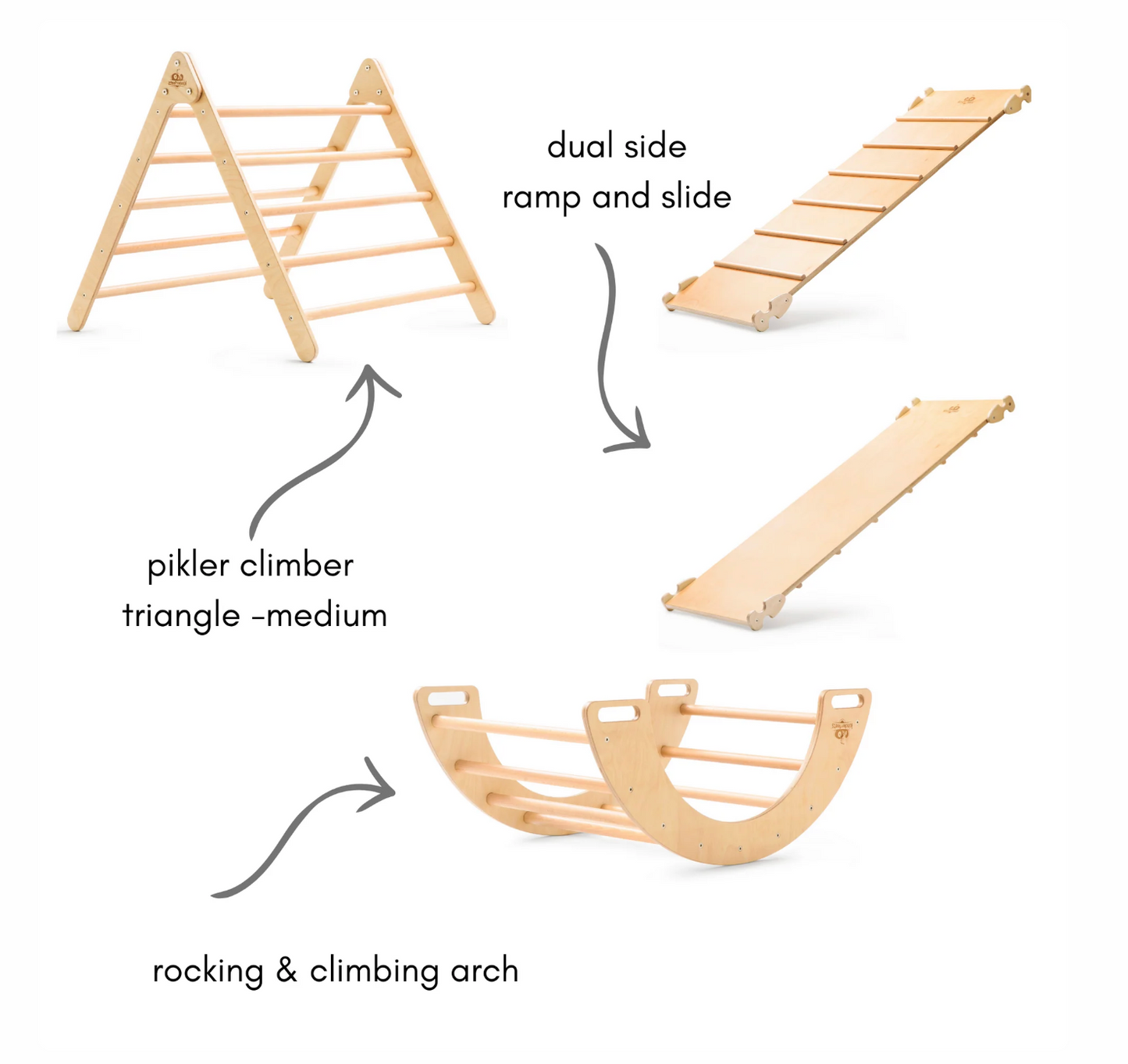Wooden pikler premium set