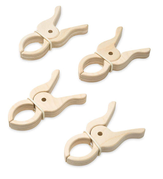 Waldorf giant wooden play clips (x4)