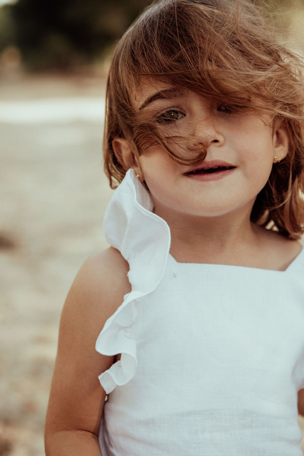 Linen Lila white romper