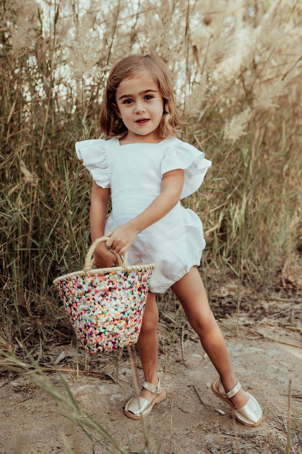 Linen Lila white romper