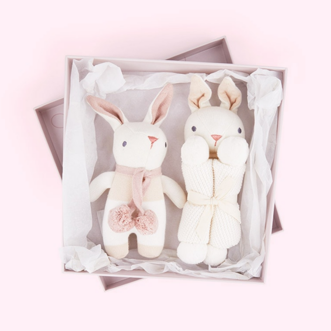 Cream bunnies baby gift  box