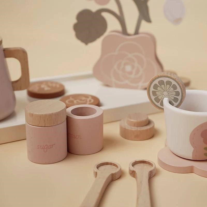 Wooden tea play set