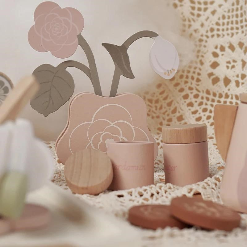 Wooden tea play set