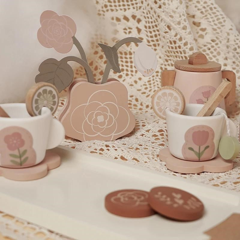 Wooden tea play set