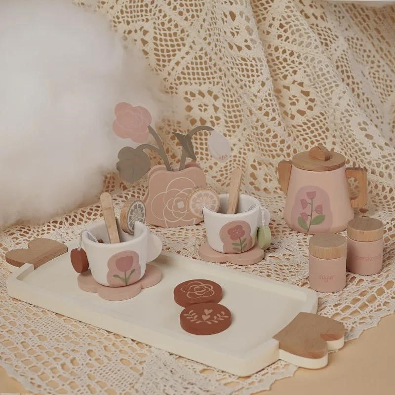 Wooden tea play set