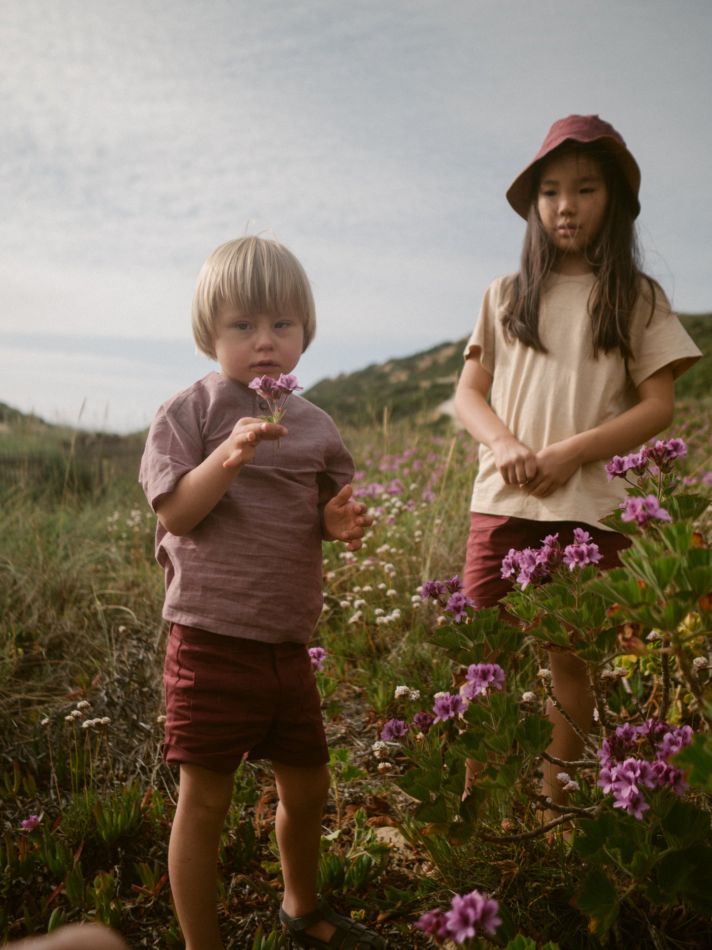 Willow burgundy cotton shorts- Canyon Clay