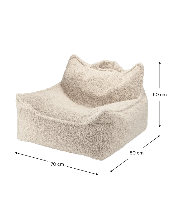 Wigiwama teddy fabric beanbag chair- Biscuit (Pre-Order)