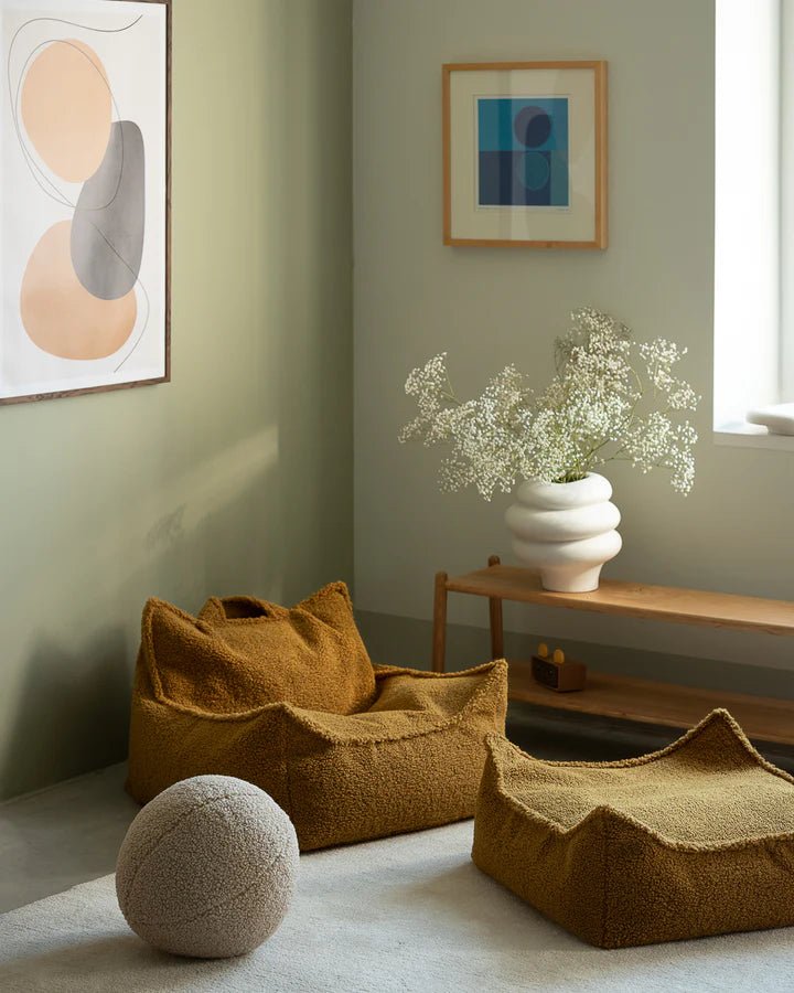 Wigiwama teddy fabric beanbag chair- Maple (Pre-Order)