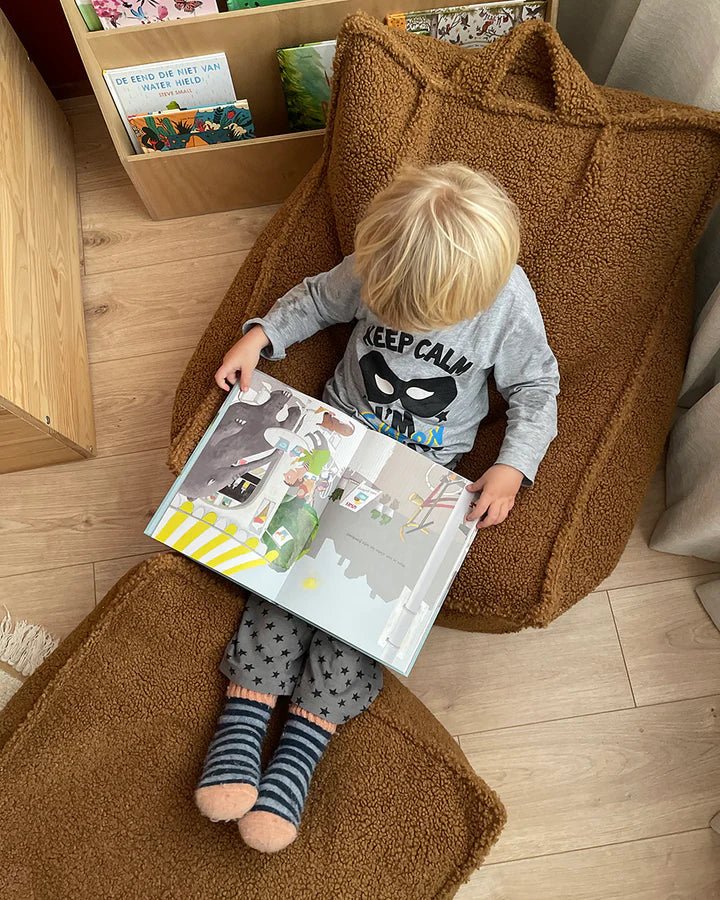 Wigiwama teddy fabric beanbag chair- Maple (Pre-Order)