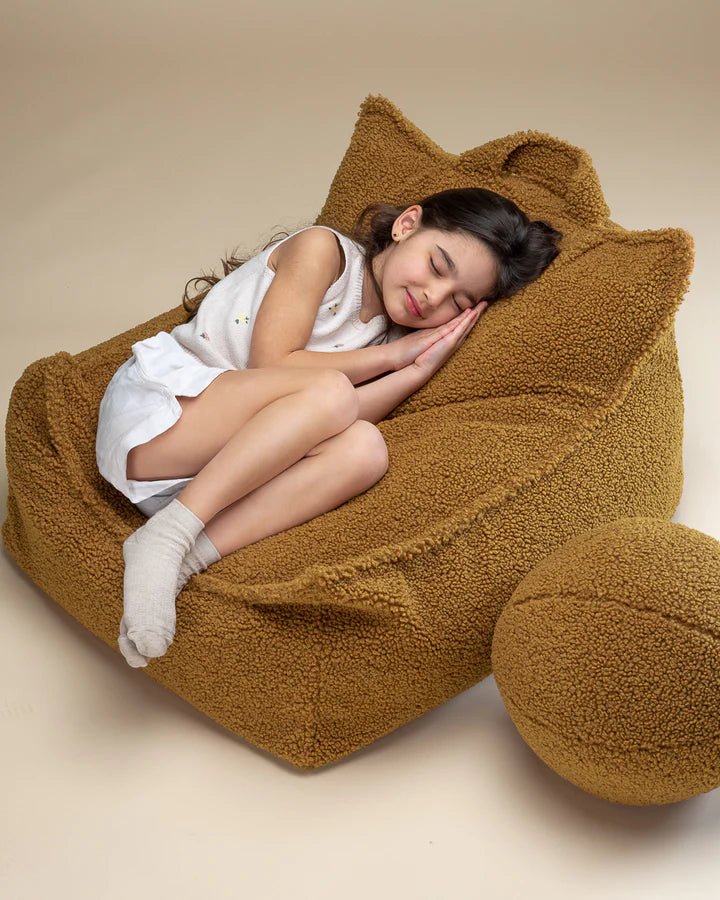 Wigiwama teddy fabric beanbag chair- Maple (Pre-Order)
