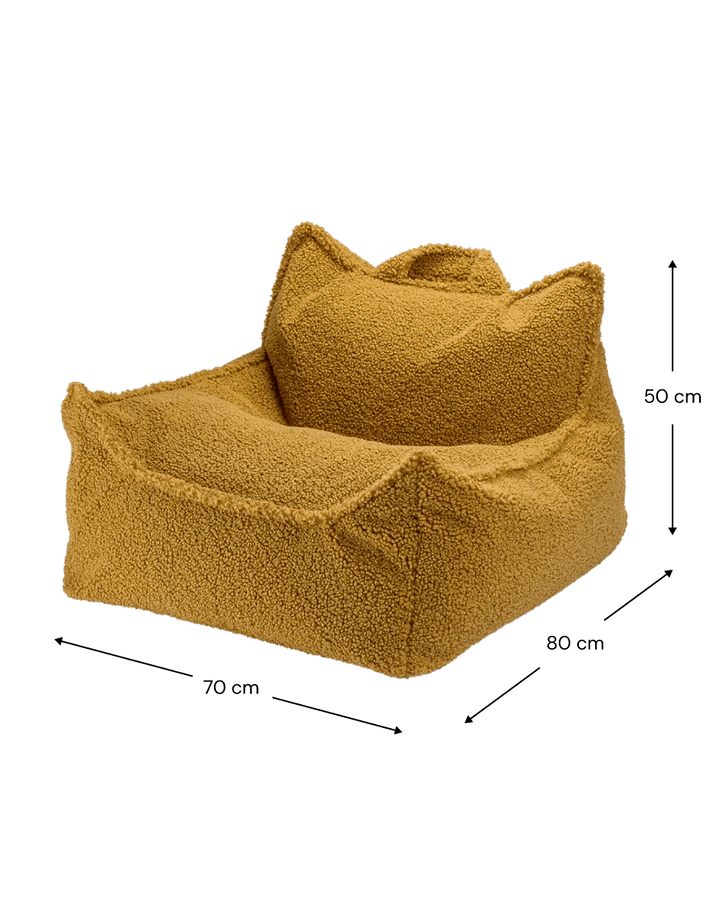 Wigiwama teddy fabric beanbag chair- Maple (Pre-Order)