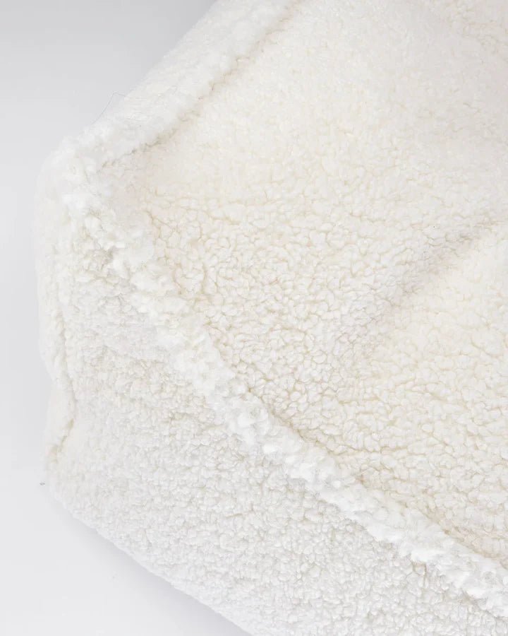 Wigiwama teddy fabric beanbag chair- Cream White (Pre-Order)