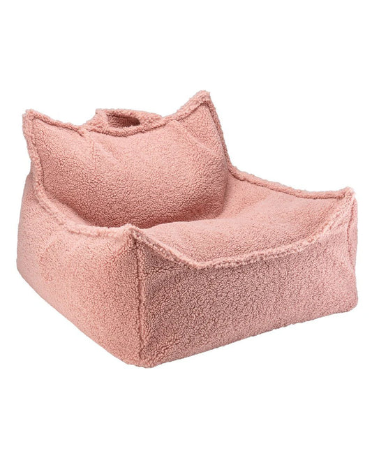 Wigiwama teddy fabric beanbag chair- Guava (Pre-Order)