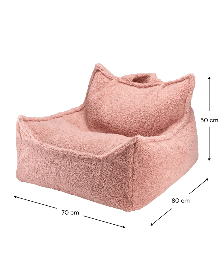 Wigiwama teddy fabric beanbag chair- Guava (Pre-Order)
