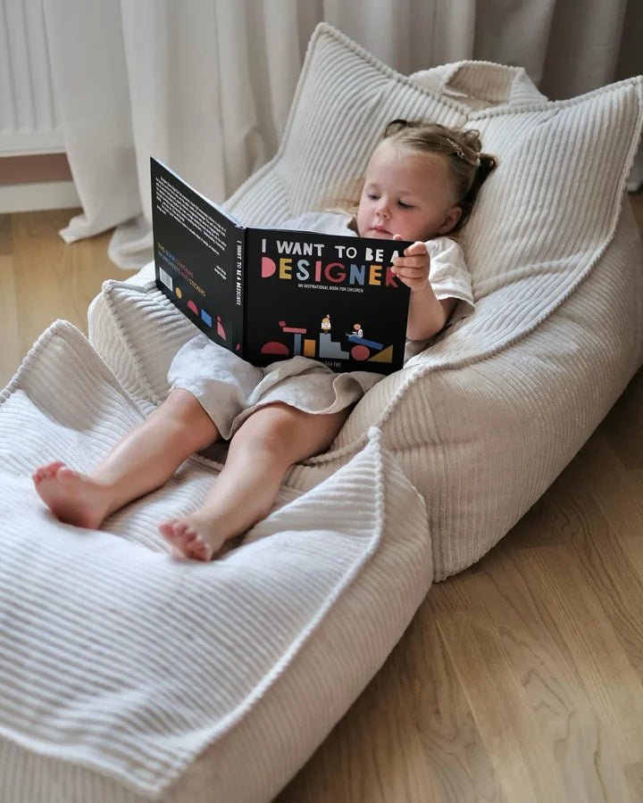 Wigiwama corduroy beanbag chair- Marshmallow (Pre-Order)