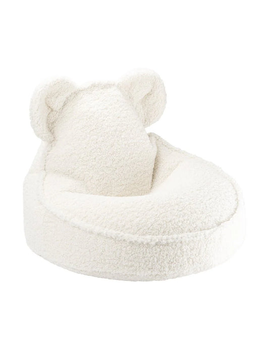 Wigiwama teddy fabric bear beanbag chair- Cream White (Pre-Order)