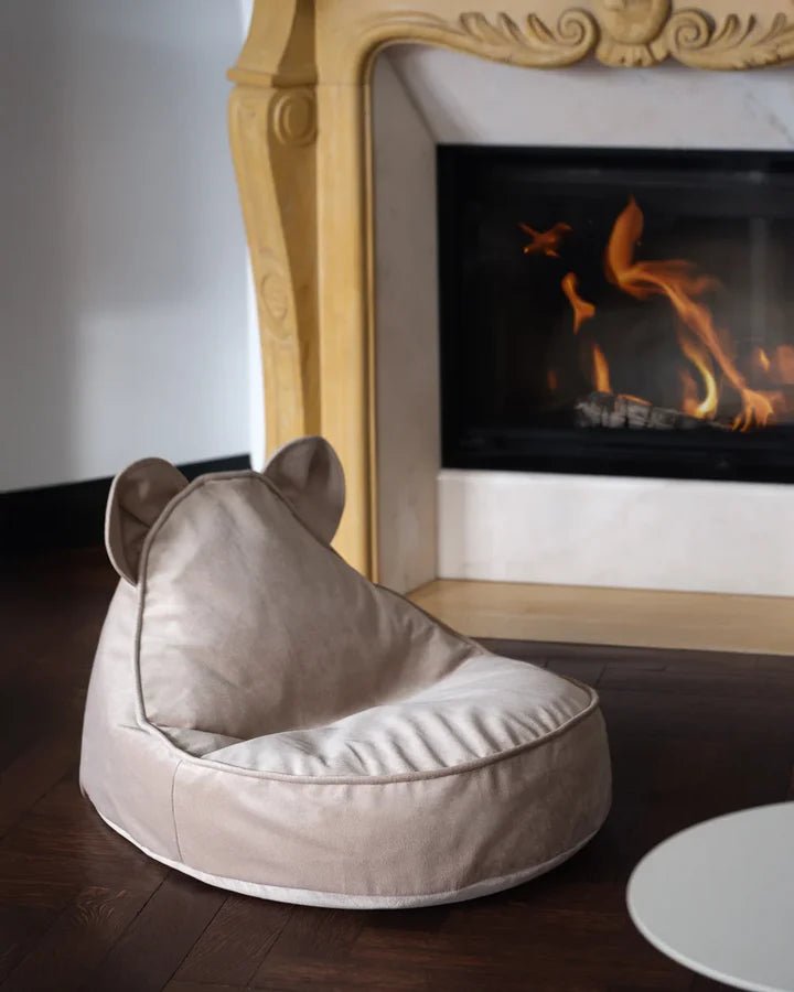 Wigiwama velvet bear beanbag chair- Dusty Beige (Pre-Order)