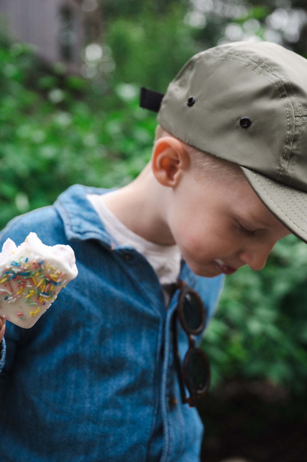 Kids recycled nylon camper cap - Green