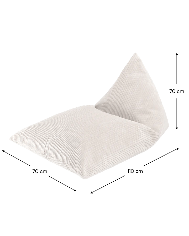 Wigiwama big corduroy beanbag lounger- Marshmallow (Pre-Order)