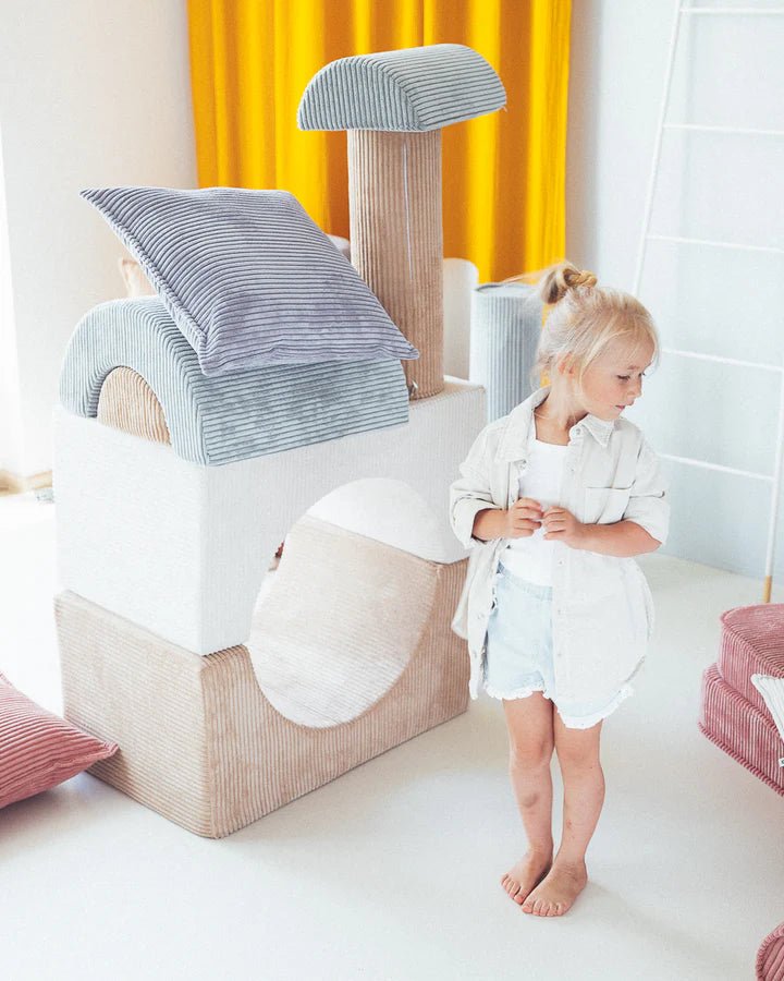 Wigiwama corduroy block cushion- Blueberry Blue (Pre-order)