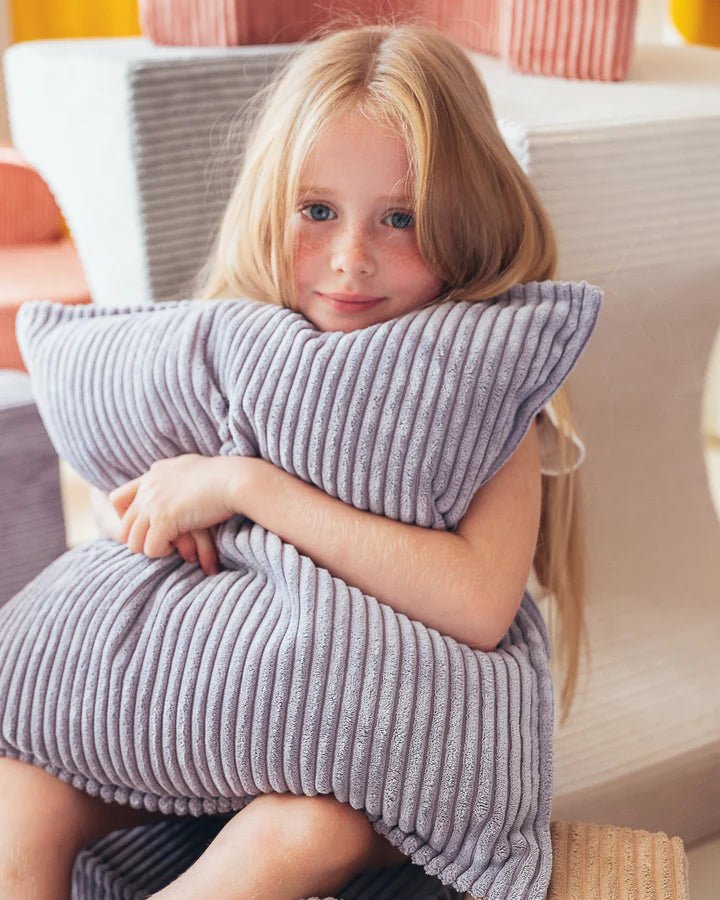 Wigiwama corduroy block cushion- Blueberry Blue (Pre-order)