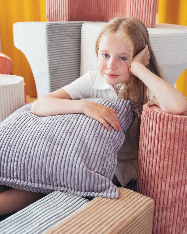 Wigiwama corduroy block cushion- Blueberry Blue (Pre-order)