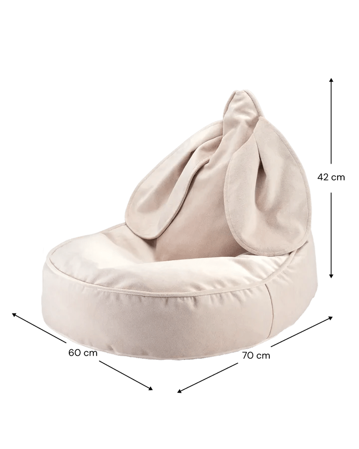 Wigiwama velvet bunny beanbag chair- Dusty Beige (Pre-Order)
