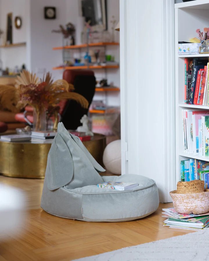 Wigiwama velvet bunny beanbag chair- Misty Green (Pre-Order)