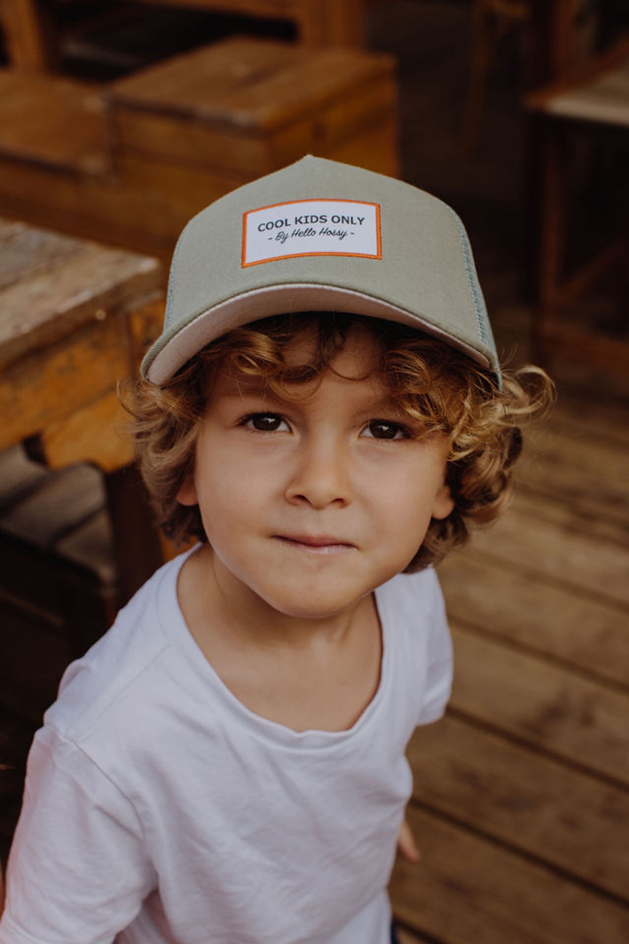 Organic cotton kids cap- Mini Olive