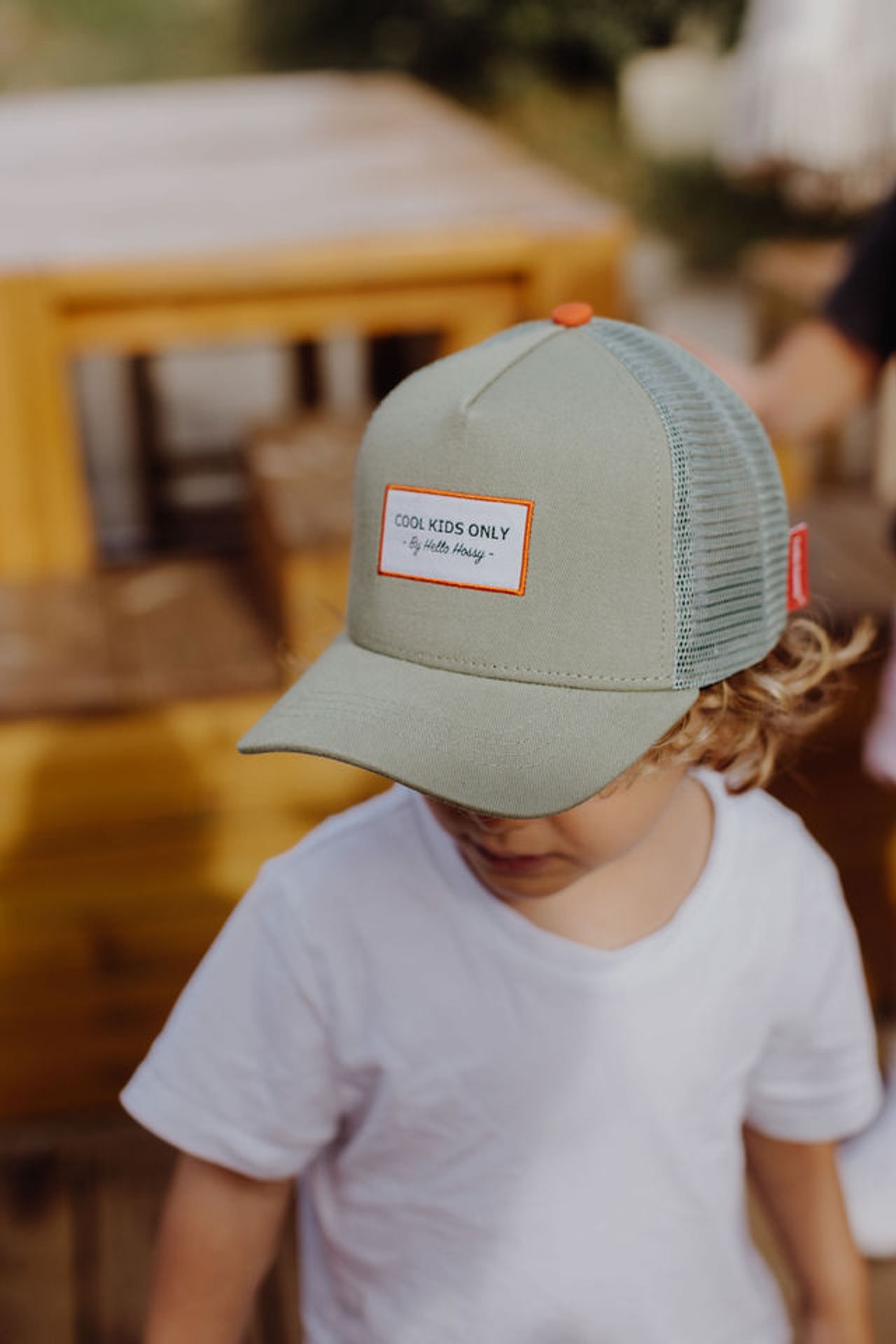 Organic cotton kids cap- Mini Olive